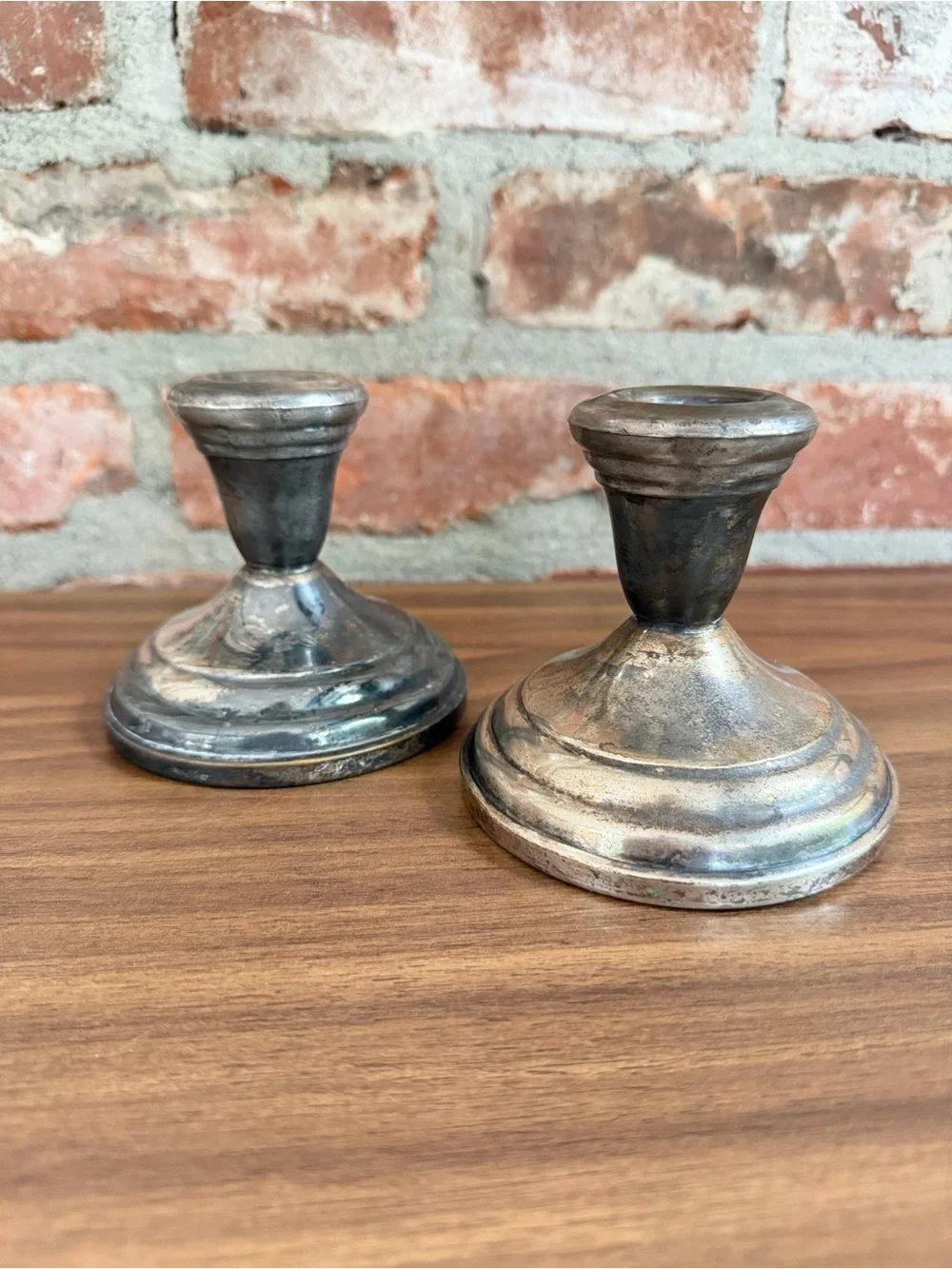 Vintage F.B. Rogers Silver Plate Weighted Candlesticks Pair
